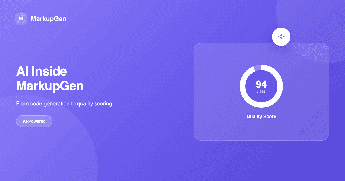 AI in MarkupGen: From Code Generation to Scoring