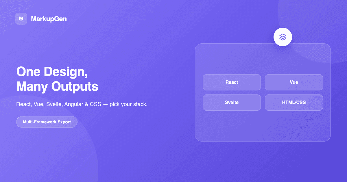 Figma to Code: MarkupGen's React, Vue and CSS Framework Support